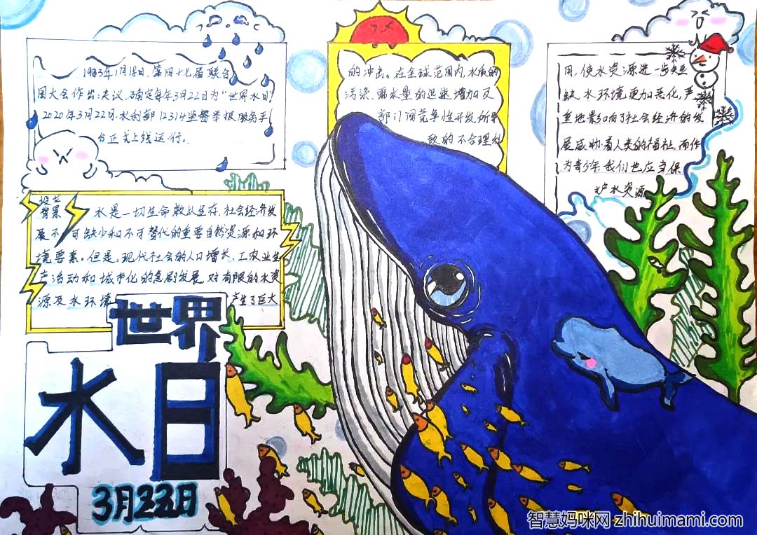 小学生世界水日手抄报一等奖-图2