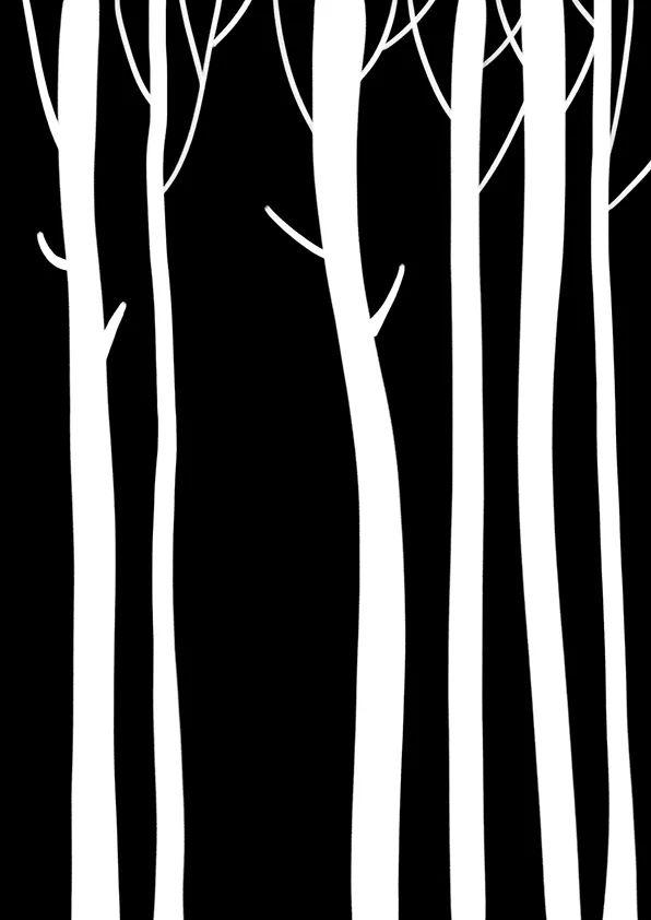 步骤2：然后我们用白色颜料画出白桦树的树干，没有白颜料的，用白色纸张剪出树干也是可以的，只要出效果，材质可以改变。