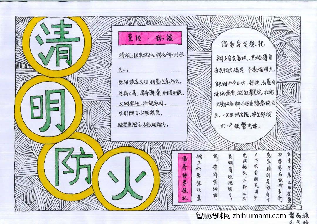 简单好画的清明节手抄报-图1