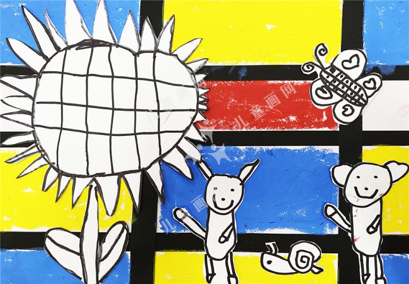 蒙德里安的向日葵创意画