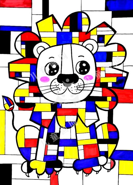 蒙德里安的小狮子绘画作品