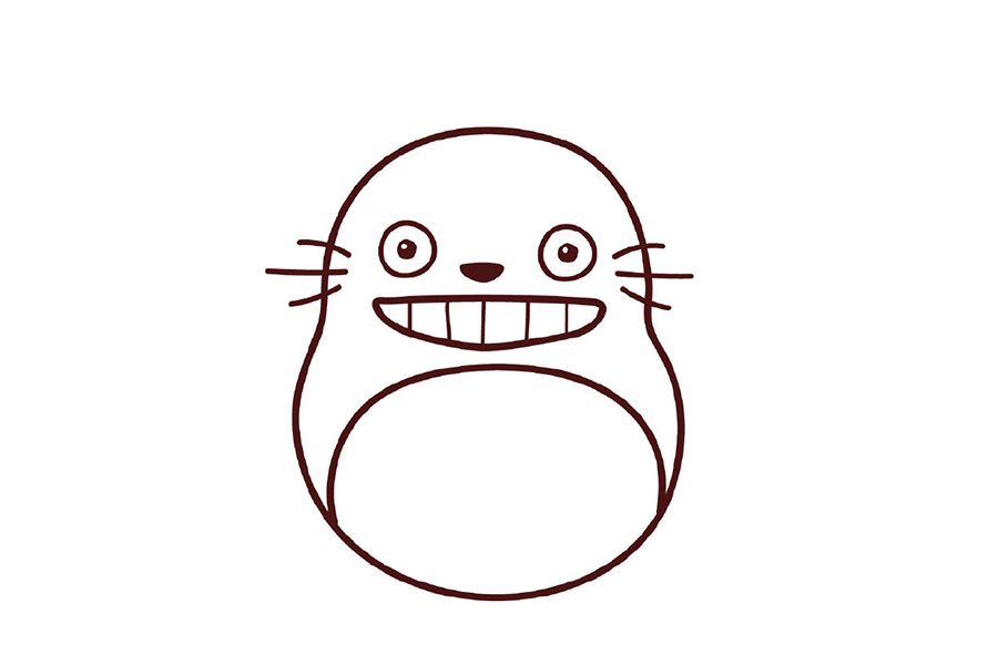 可爱龙猫简笔画画法图解-图5