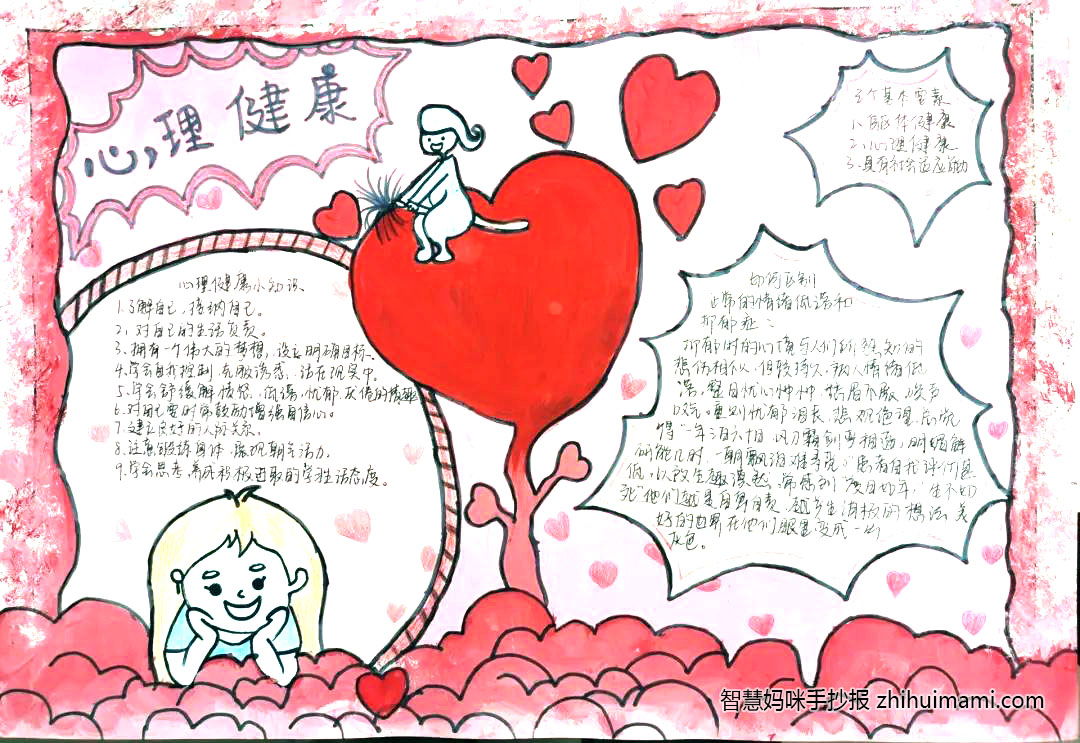 心理健康小知识手抄报绘画教程-图1