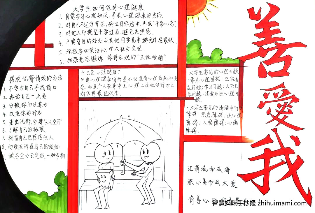 心理健康小知识手抄报绘画教程-图5