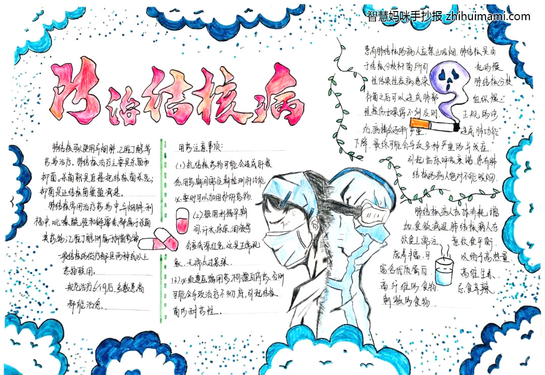 “遏制结核，健康和谐”世界肺结核日手抄报（6张）-图4