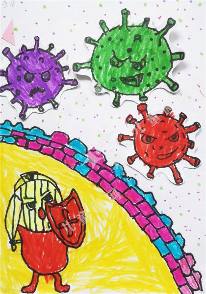抗疫小战士儿童绘画欣赏