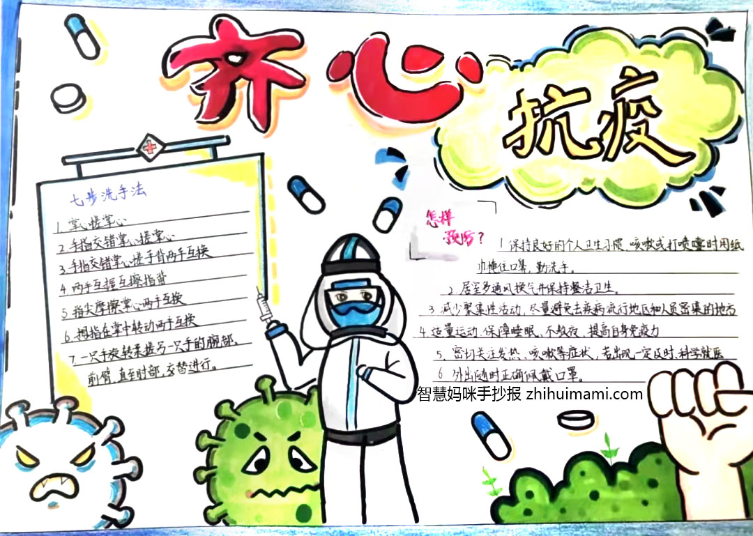 关于预防新型冠状病毒的手抄报怎么画-图2