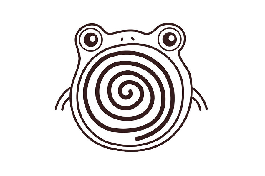 皮卡丘和他的朋友们系列之蚊香蛙简笔画画法步骤-图6