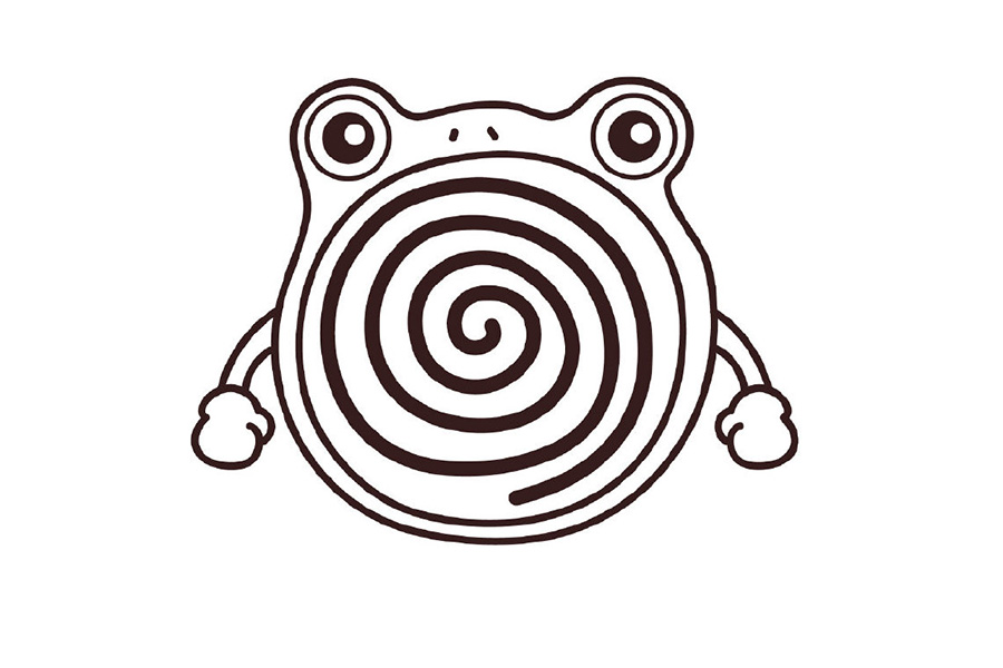 皮卡丘和他的朋友们系列之蚊香蛙简笔画画法步骤-图7