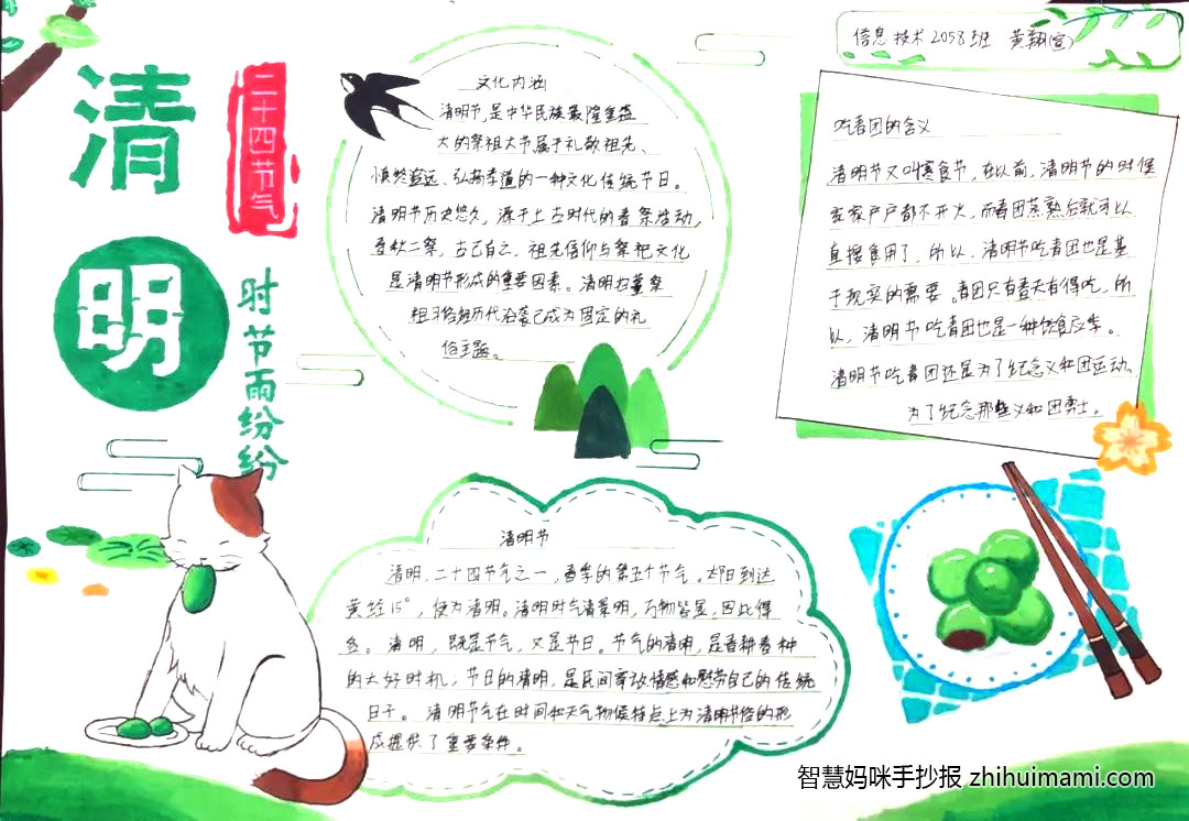 6张简单的清明节手抄报绘画（五年级）-图4