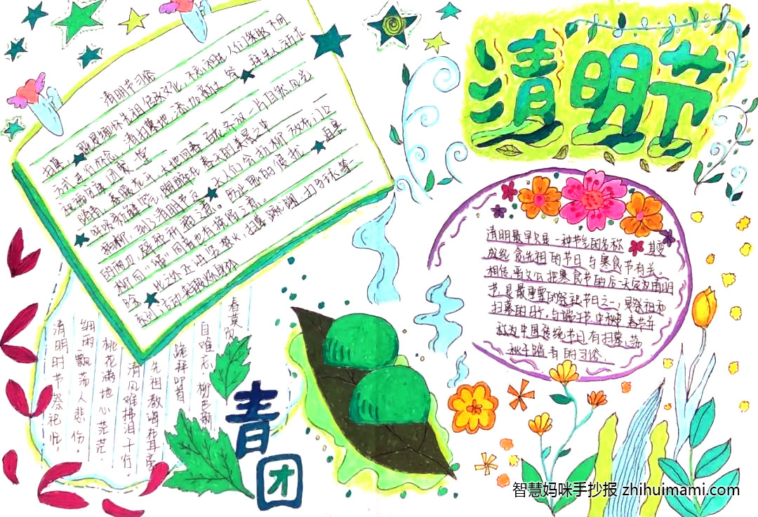 6张简单的清明节手抄报绘画（五年级）-图5