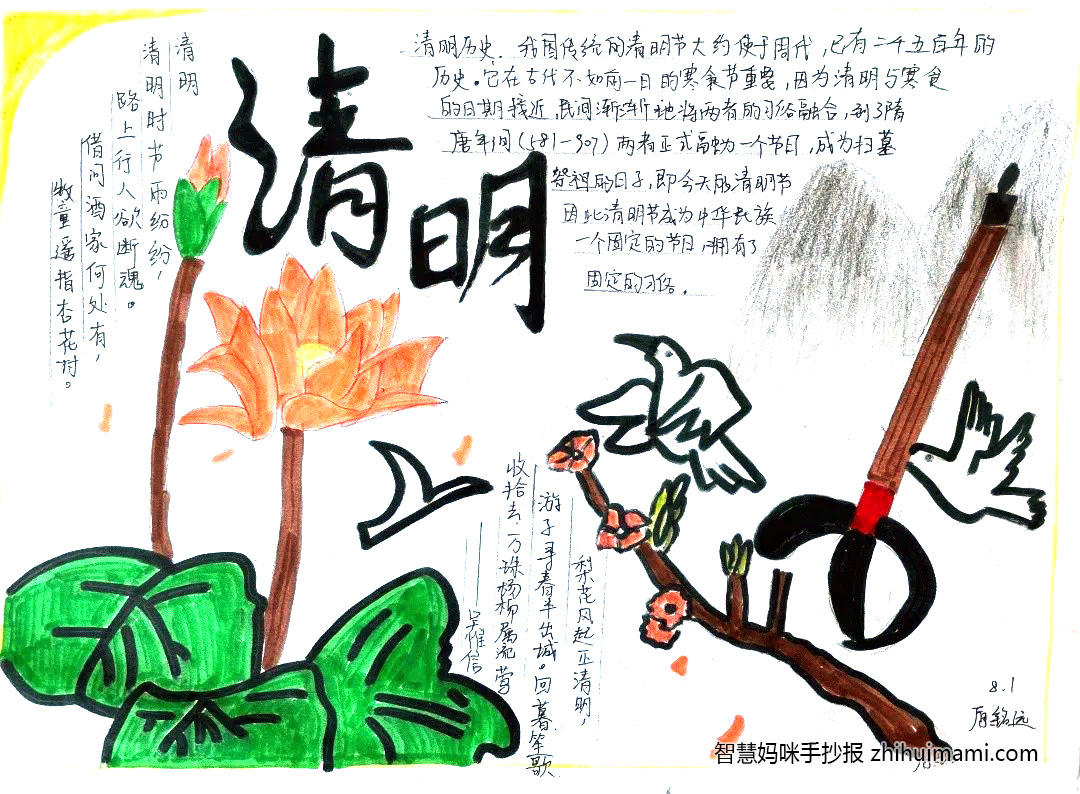 2022清明节缅怀先烈手抄报图片（7张）-图6