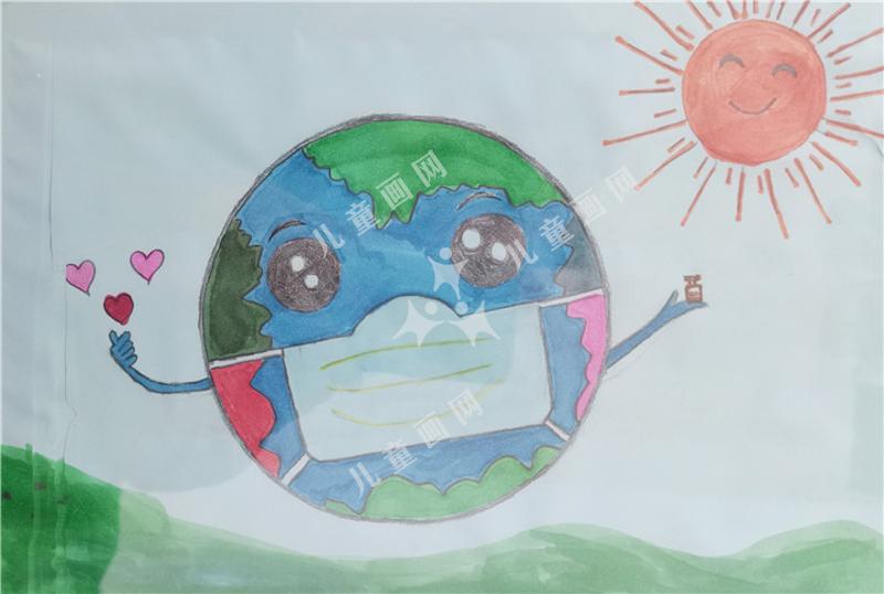 防疫小卫士儿童绘画