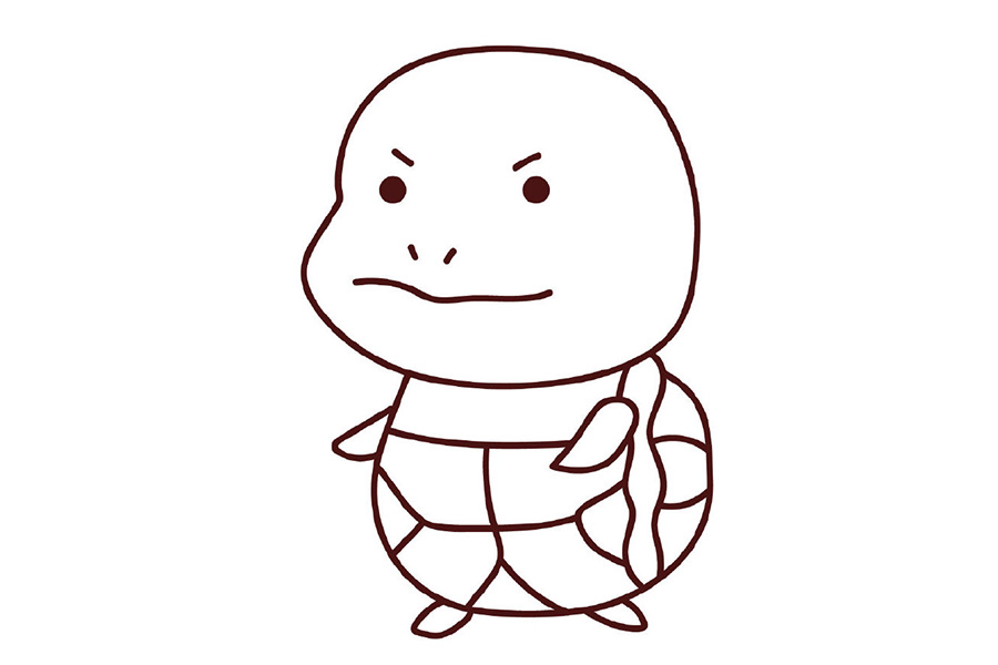 皮卡丘和他的朋友们系列之杰尼龟简笔画画法步骤-图7