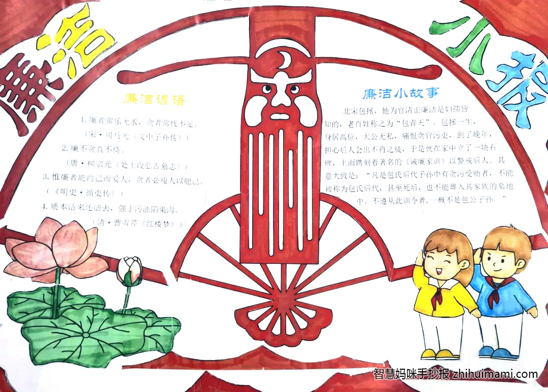 校园廉洁手抄报绘画（6张）-图6