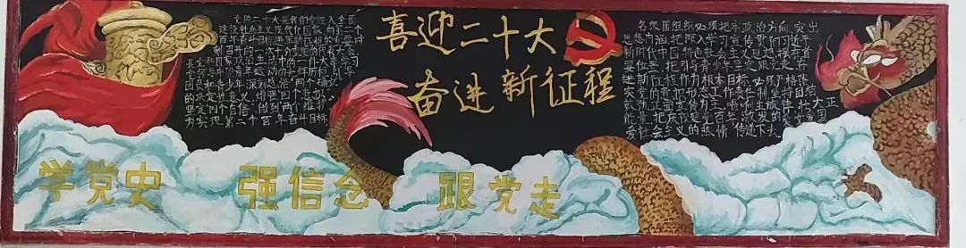 “喜迎二十大，永远跟党走”主题黑板报（12张）-图1