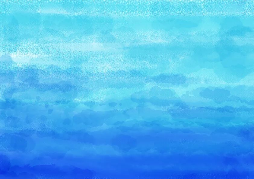 步骤1：首先我们用水粉颜料绘制蓝色渐变背景，可以从湖蓝到群青做渐变过渡。这个步骤自然就好，别拘谨。