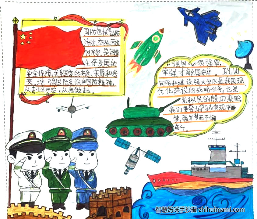 2022国防教育日手抄报一等奖（11张）-图9