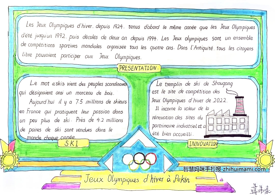 如何画喜迎北京冬奥会手抄报-图5