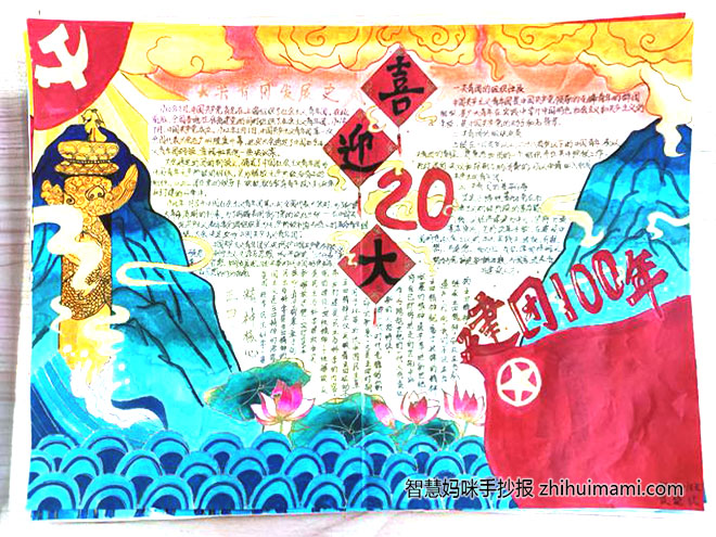 “喜迎二十大，建团100年”主题手抄报（11张）-图2