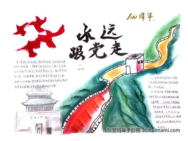 “喜迎二十大，建团100年”主题手抄报（11张）-图3