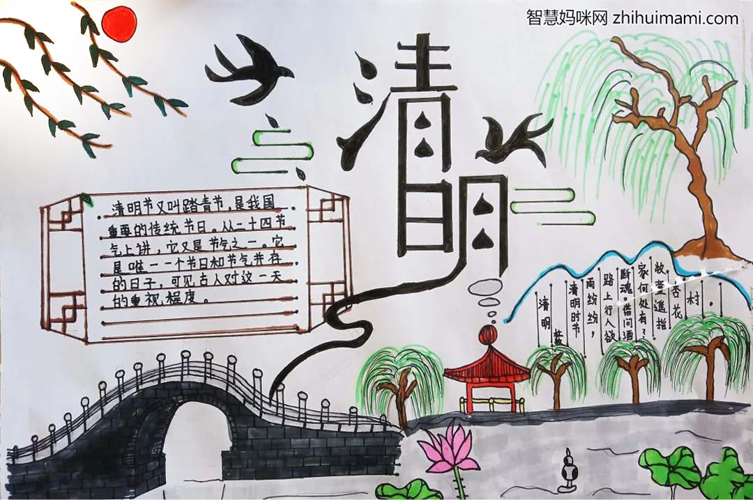 简单好画的清明手抄报-图2