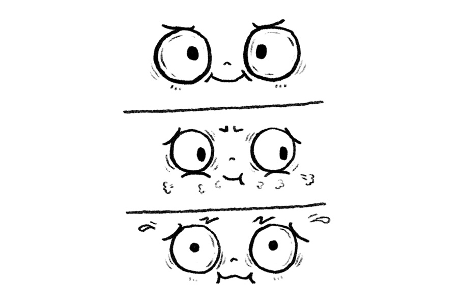 可爱小表情简笔画图片8张-图1