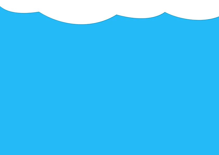 步骤1：首先我们用素描纸剪出天空云层的形状，并把云层粘贴到蓝色卡纸上方。