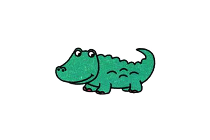 简单鳄鱼的简笔画画法步骤