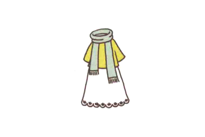 裙子简笔画大全围巾裙装