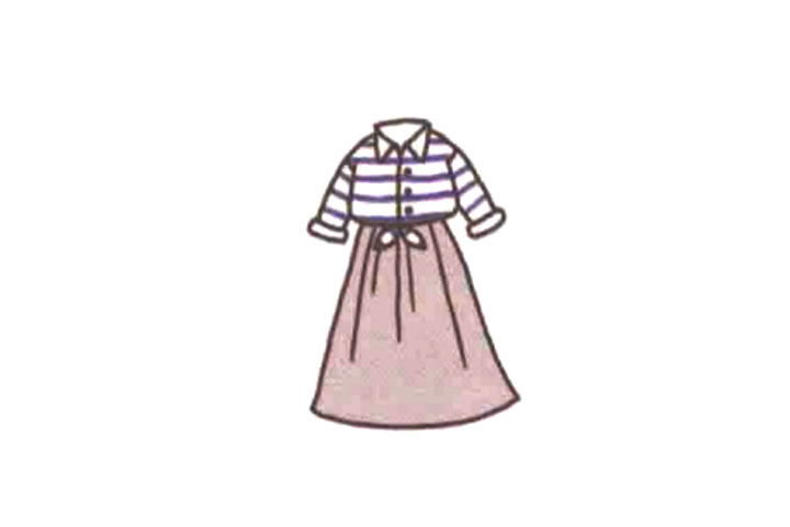 裙子简笔画大全衬衣裙装