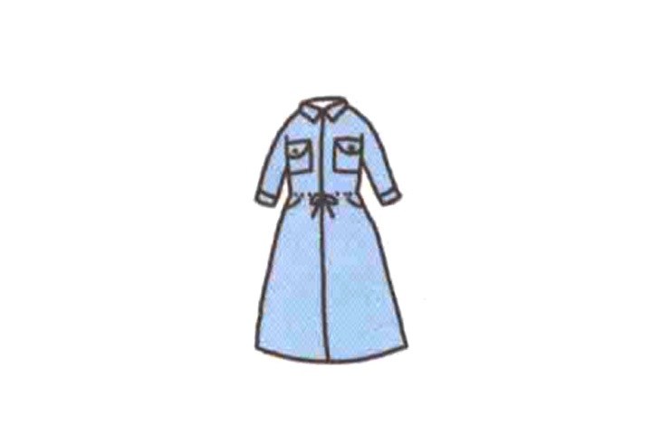 裙子简笔画大全风衣裙装