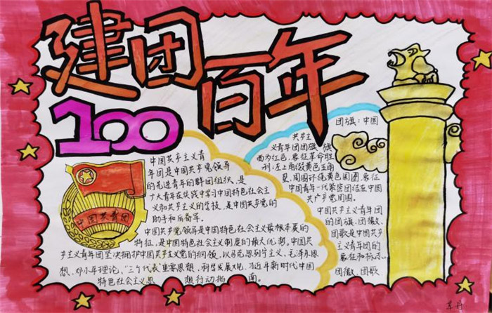 10张以建团百年为主题的手抄报（附手抄报内容）-图8