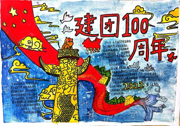 10张以建团百年为主题的手抄报（附手抄报内容）-图10