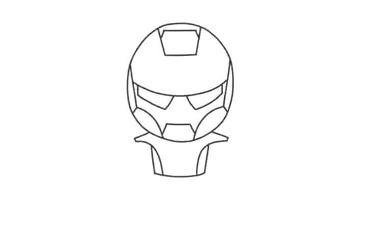 步骤3：画出钢铁侠的上半身。