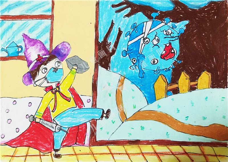 儿童创意画消灭病毒