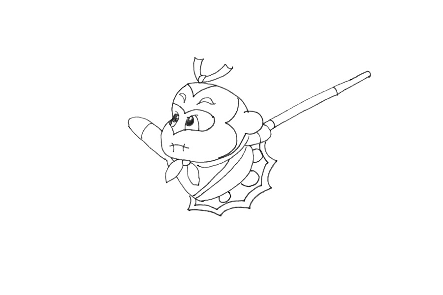 步骤12：同理，在衣服上画上纹理