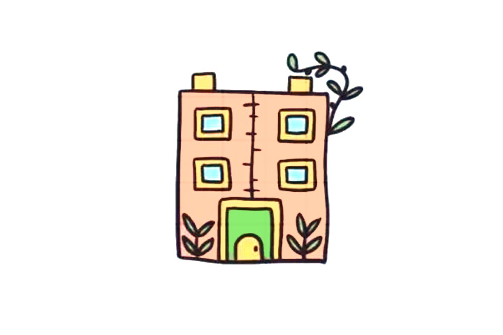 14种简单可爱的小房子简笔画图片-图14