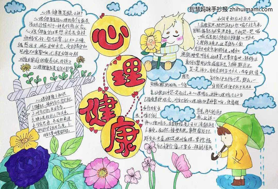 “阳光心灵”心理健康手抄报（6张）-图1