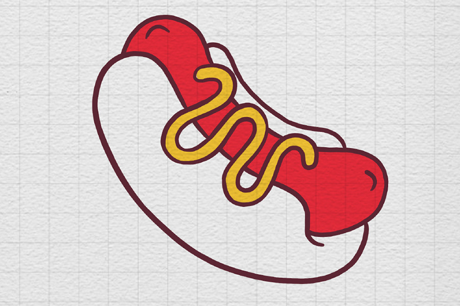 一根美味热狗怎么画-图7