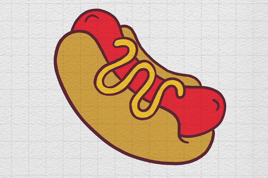 一根美味热狗怎么画-图8