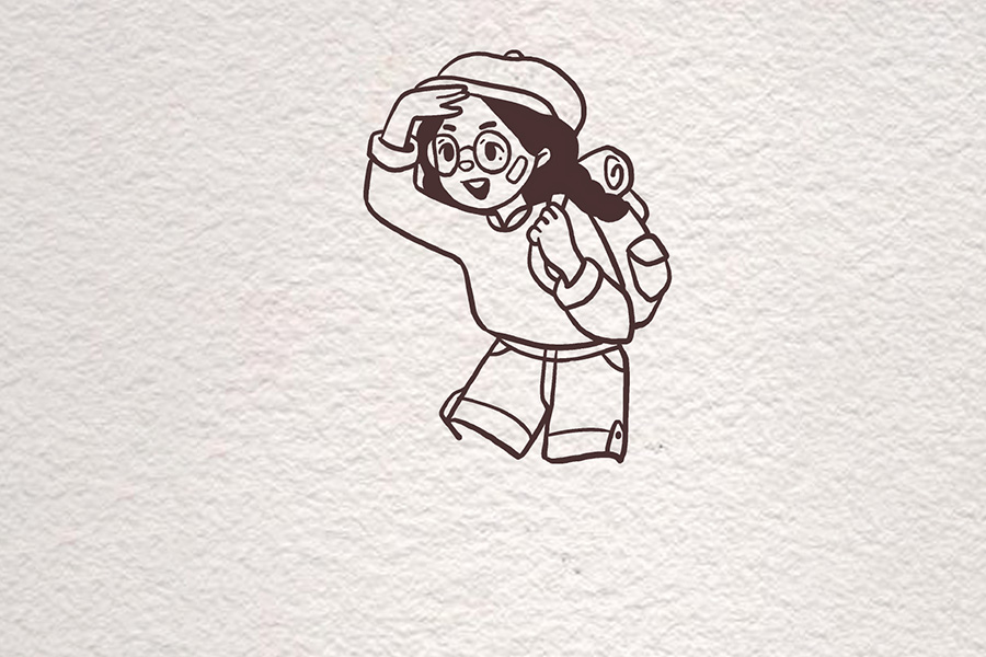 去哪旅行好呢 旅行小女孩简笔画教程-图4