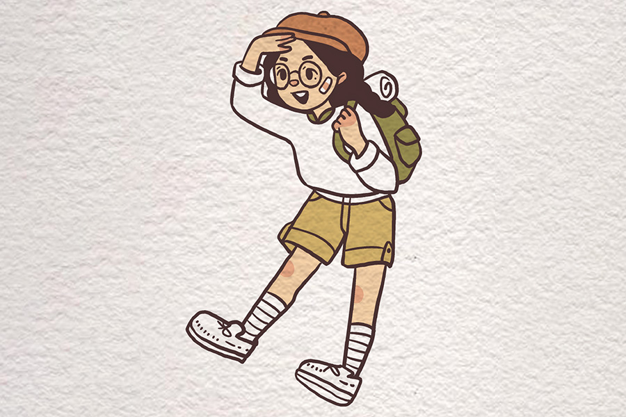 去哪旅行好呢 旅行小女孩简笔画教程-图7