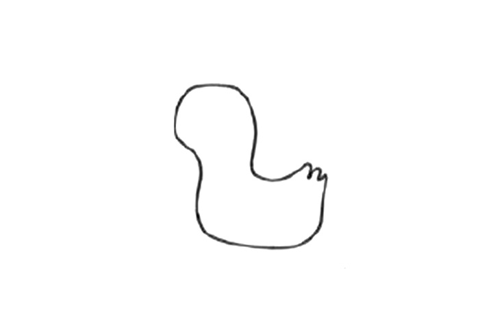 简单鸭子简笔画画法步骤-图2