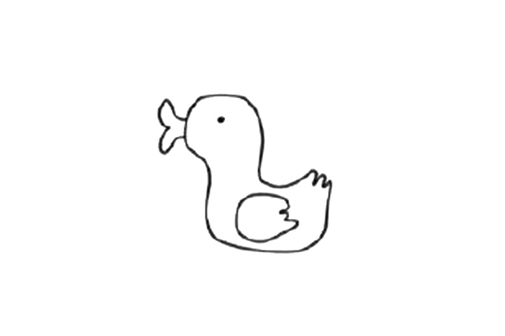 简单鸭子简笔画画法步骤-图4
