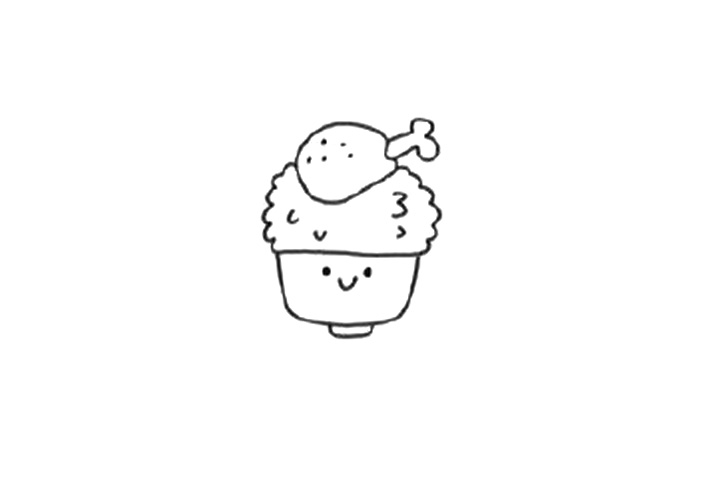 鸡腿饭的画法简单可爱-图4