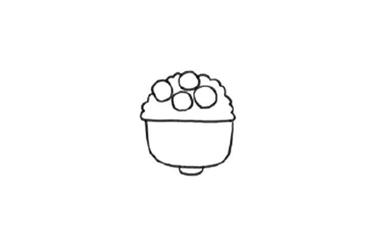 米饭简笔画大全 豌豆盖烧饭的简单画法-图3