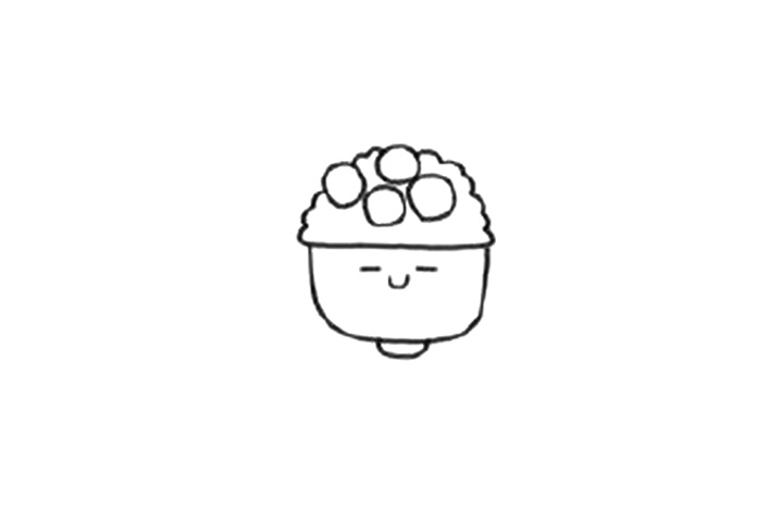 米饭简笔画大全 豌豆盖烧饭的简单画法-图4