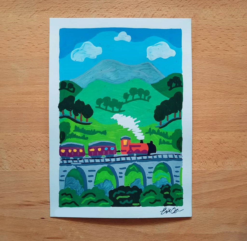 9张漂亮的夜景水粉儿童画图片-图8