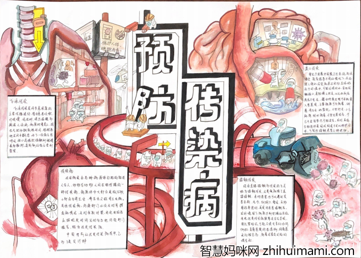 "传染病预防，不可松懈"主题手抄报作品-图2